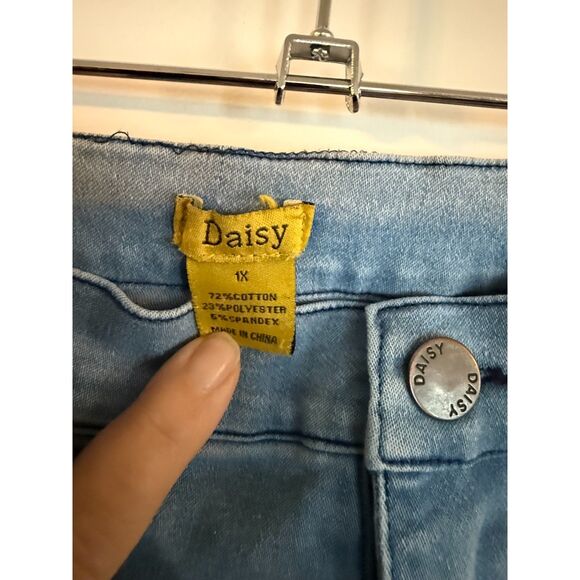Daisy 1X Bell bottom stretch distressed jeans --Let the Hippie out! - Picture 3 of 4